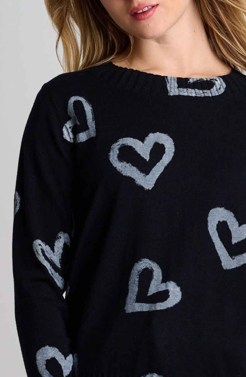 LOVE ZONE COTTON SWEATER - Sweater-LISA TODD