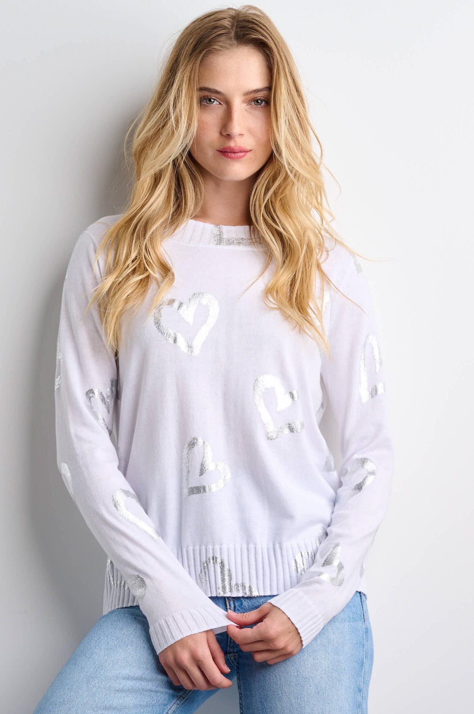 LOVE ZONE COTTON SWEATER - Sweater-LISA TODD