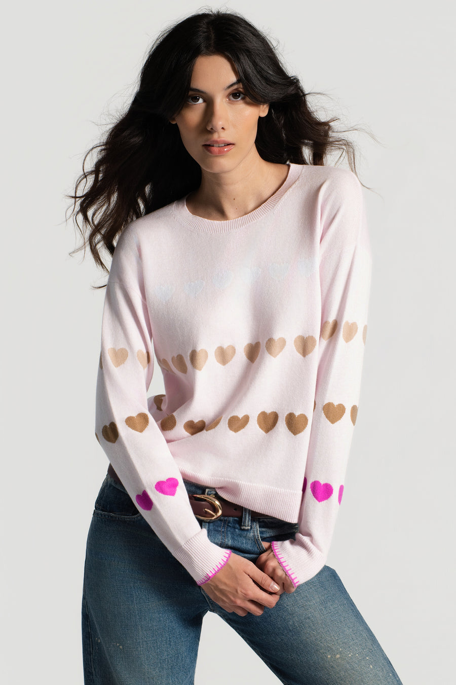LOVE TRACK COTTON CASHMERE SWEATER