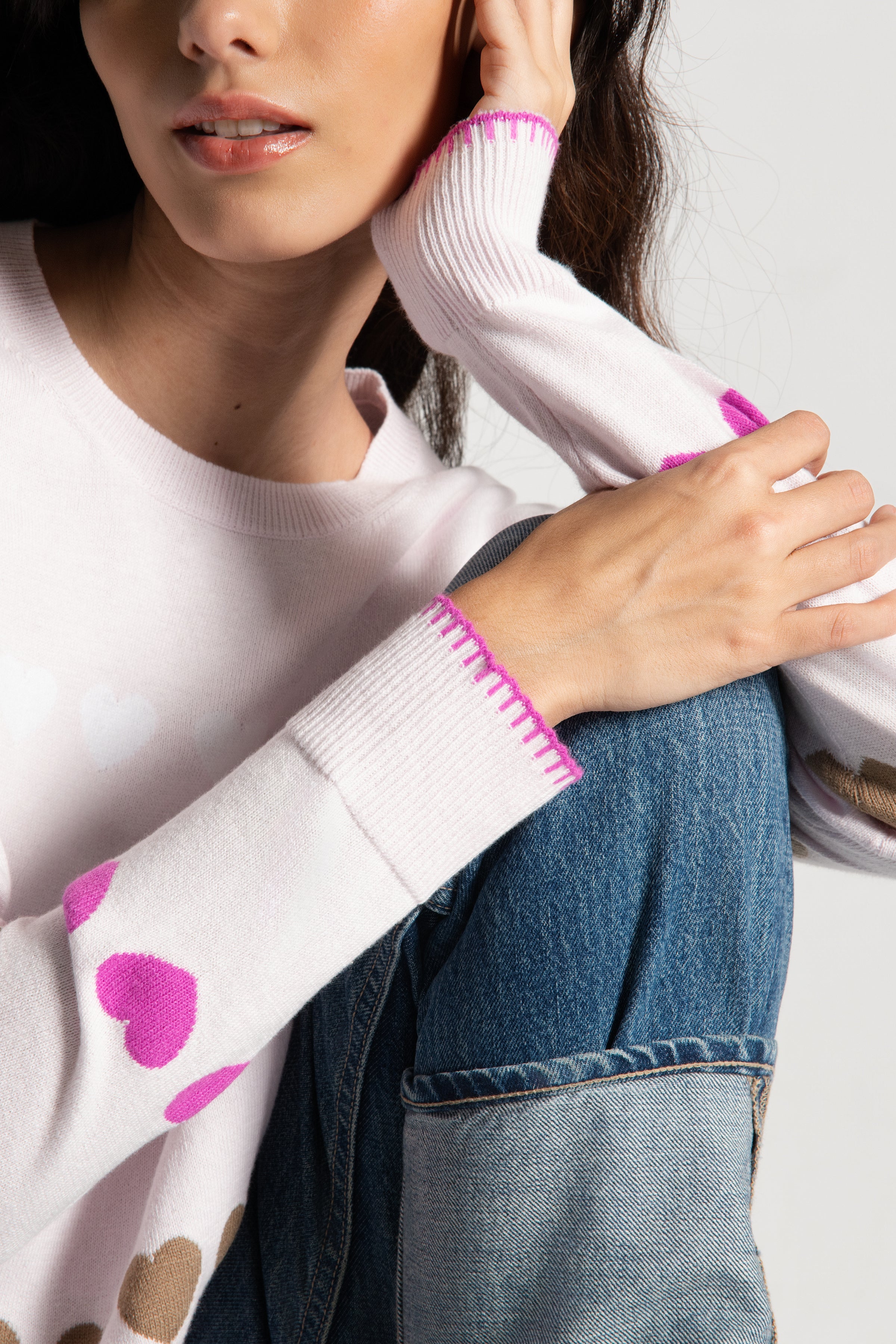 LOVE TRACK COTTON CASHMERE SWEATER