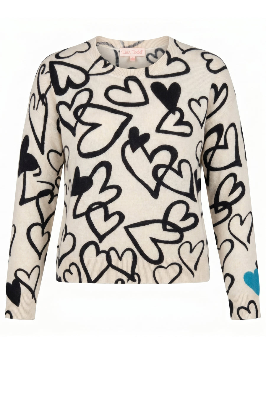 CRAZY LOVE CASHMERE HEART SWEATER - Sweater-LISA TODD