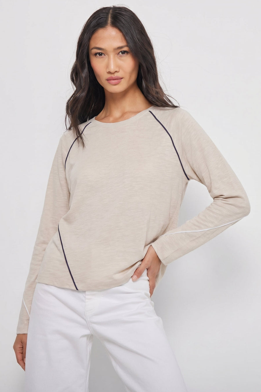 PIPING HOT COTTON TEE - -LISA TODD