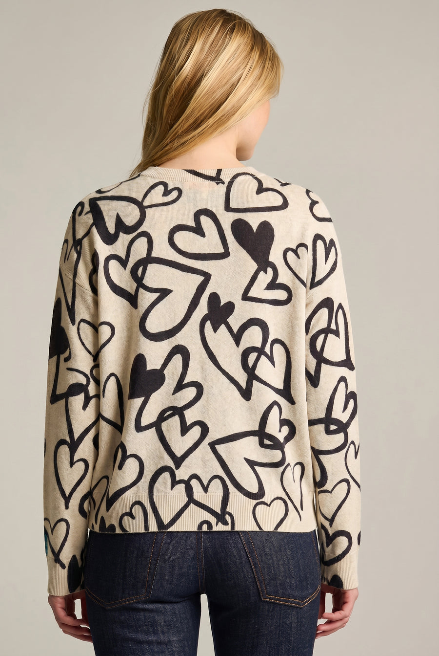 CRAZY LOVE CASHMERE HEART SWEATER - Sweater-LISA TODD